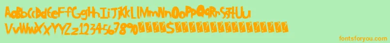 Blockwood Font – Orange Fonts on Green Background