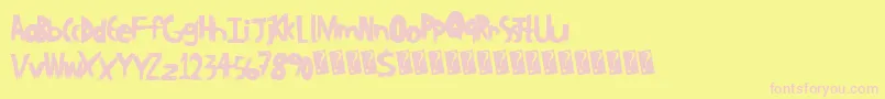 Blockwood Font – Pink Fonts on Yellow Background