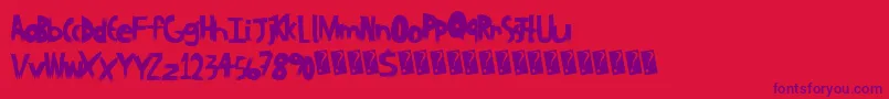Blockwood Font – Purple Fonts on Red Background