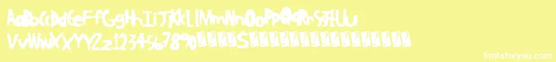 Blockwood Font – White Fonts on Yellow Background