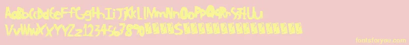 Blockwood Font – Yellow Fonts on Pink Background
