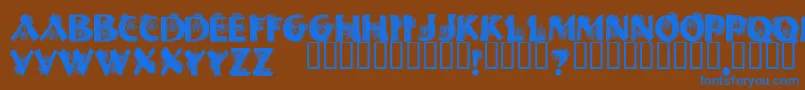 Halls Font – Blue Fonts on Brown Background