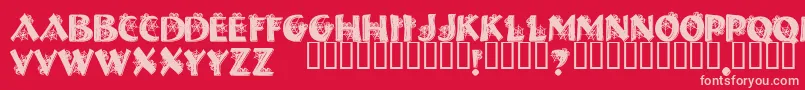 Halls Font – Pink Fonts on Red Background