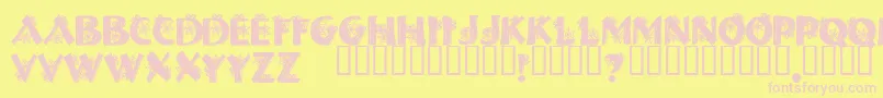 Halls Font – Pink Fonts on Yellow Background