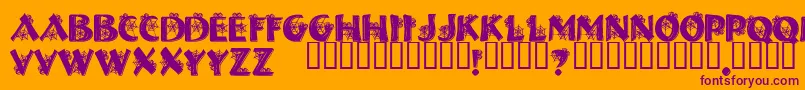 フォントHalls – オレンジの背景に紫のフォント