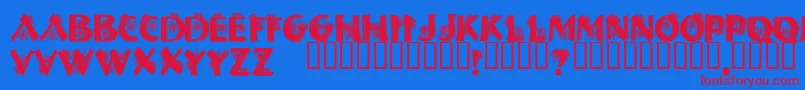 Halls Font – Red Fonts on Blue Background