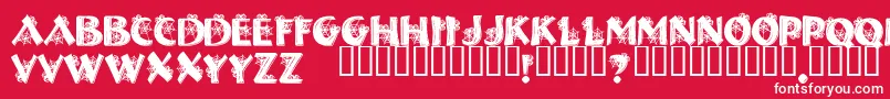 Fonte Halls – fontes brancas em um fundo vermelho