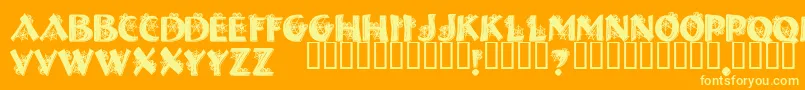 Halls Font – Yellow Fonts on Orange Background