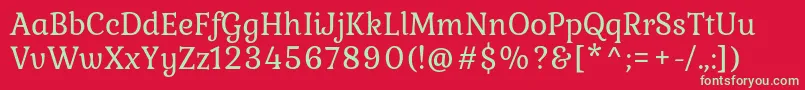 KuraleRegular Font – Green Fonts on Red Background