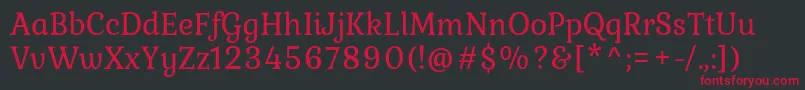 KuraleRegular Font – Red Fonts on Black Background