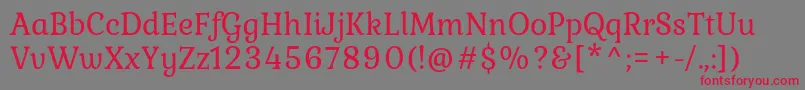 フォントKuraleRegular – 赤い文字の灰色の背景