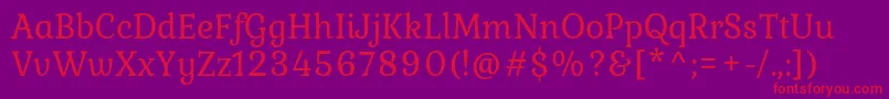 KuraleRegular Font – Red Fonts on Purple Background
