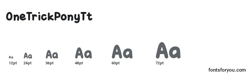 OneTrickPonyTt Font Sizes