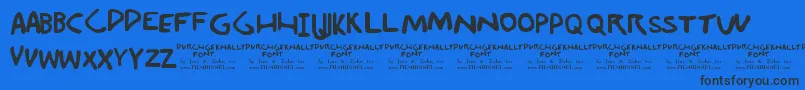 Durchgeknallt Font – Black Fonts on Blue Background