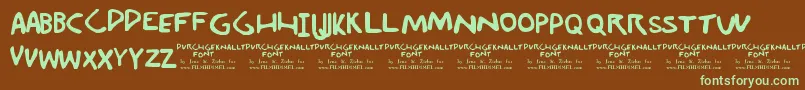 Durchgeknallt Font – Green Fonts on Brown Background