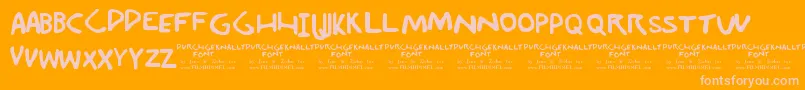 Durchgeknallt Font – Pink Fonts on Orange Background