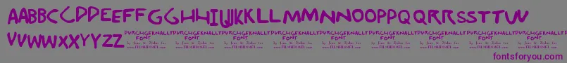 Durchgeknallt-Schriftart – Violette Schriften auf grauem Hintergrund