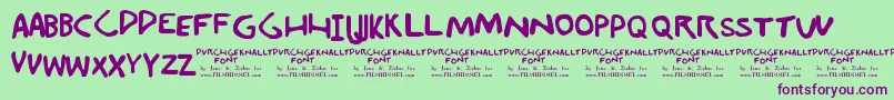 Durchgeknallt Font – Purple Fonts on Green Background