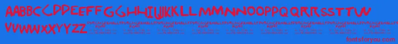 Durchgeknallt Font – Red Fonts on Blue Background