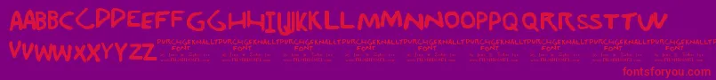 Durchgeknallt Font – Red Fonts on Purple Background