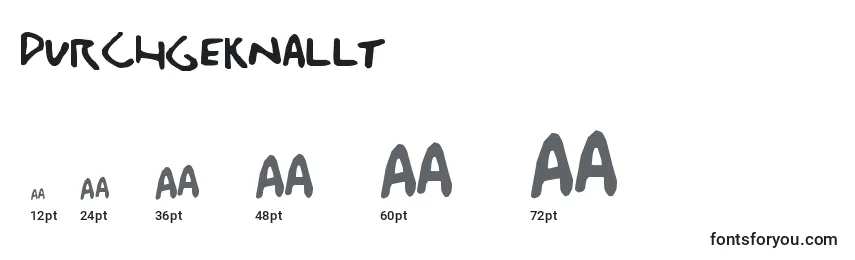 Durchgeknallt Font Sizes