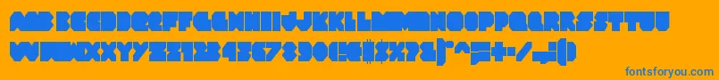 Vxrocketcond Font – Blue Fonts on Orange Background