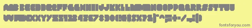 Fonte Vxrocketcond – fontes cinzas em um fundo amarelo