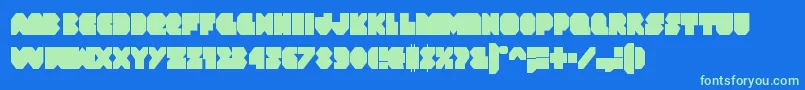 Vxrocketcond Font – Green Fonts on Blue Background