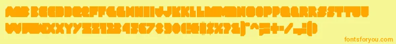 Vxrocketcond Font – Orange Fonts on Yellow Background