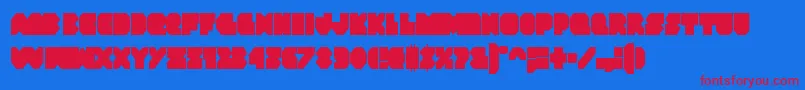Vxrocketcond Font – Red Fonts on Blue Background