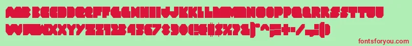 Czcionka Vxrocketcond – czerwone czcionki na zielonym tle