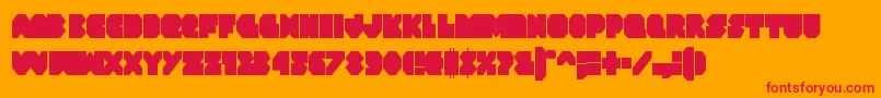 Vxrocketcond Font – Red Fonts on Orange Background