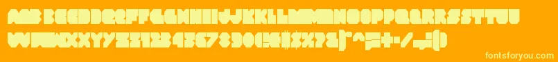 Vxrocketcond Font – Yellow Fonts on Orange Background