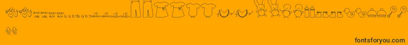 MtfIttyBittyBaby Font – Black Fonts on Orange Background