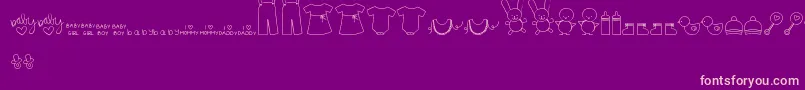 MtfIttyBittyBaby Font – Pink Fonts on Purple Background