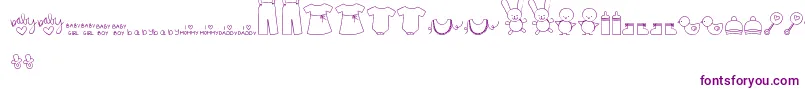 MtfIttyBittyBaby Font – Purple Fonts on White Background