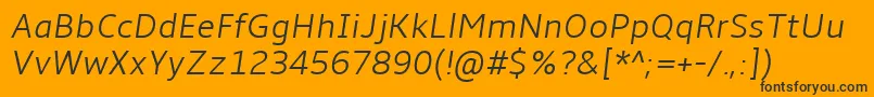 Шрифт AmbleLightItalic – чёрные шрифты на оранжевом фоне