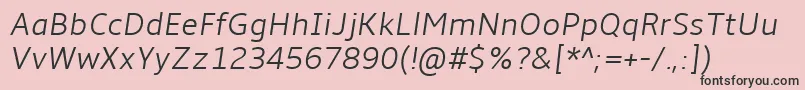 フォントAmbleLightItalic – ピンクの背景に黒い文字