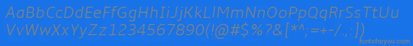 フォントAmbleLightItalic – 青い背景に灰色の文字