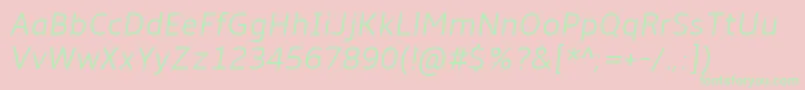 AmbleLightItalic Font – Green Fonts on Pink Background