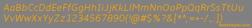 AmbleLightItalic Font – Orange Fonts on Gray Background