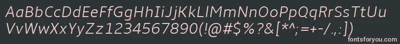 AmbleLightItalic Font – Pink Fonts on Black Background