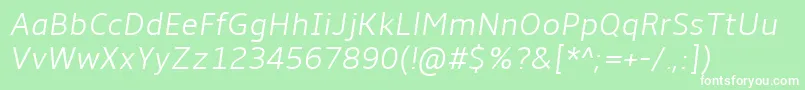 フォントAmbleLightItalic – 緑の背景に白い文字