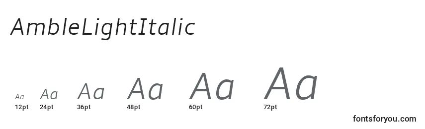 Размеры шрифта AmbleLightItalic