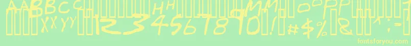 Подробнее о шрифте FriendsByAngry Шрифт FriendsByAngry – жёлтые шрифты на зелёном фоне