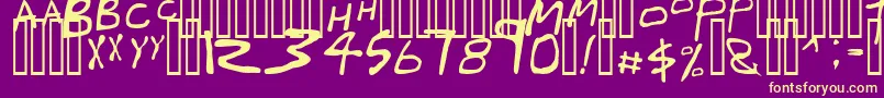 FriendsByAngry-Schriftart – Gelbe Schriften auf violettem Hintergrund