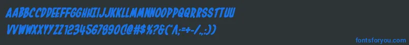 Шрифт Inhouseeditionboldital – синие шрифты на чёрном фоне