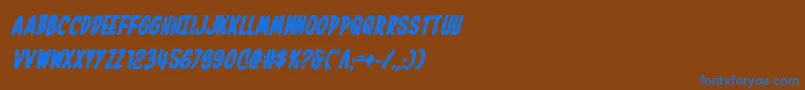 Шрифт Inhouseeditionboldital – синие шрифты на коричневом фоне