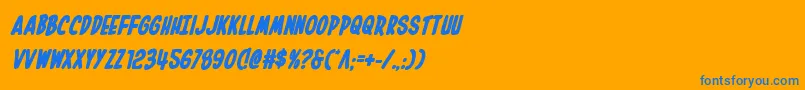 Inhouseeditionboldital-fontti – siniset fontit oranssilla taustalla