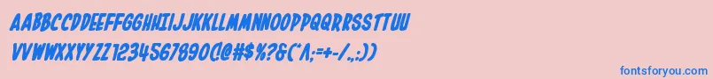 Inhouseeditionboldital-Schriftart – Blaue Schriften auf rosa Hintergrund